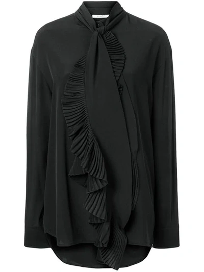 Givenchy Ruffled Scarf Neck Blouse In Black