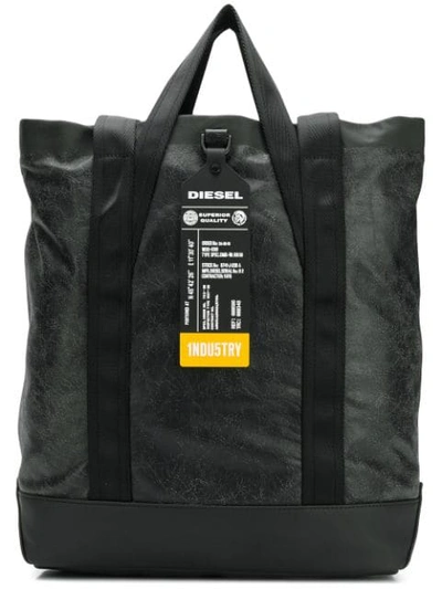 Diesel Volpago Tote Bag In Black