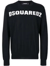 Dsquared2 Crew Neck Logo Sweater In Black