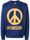 Love Moschino Logo Sweatshirt In Blue