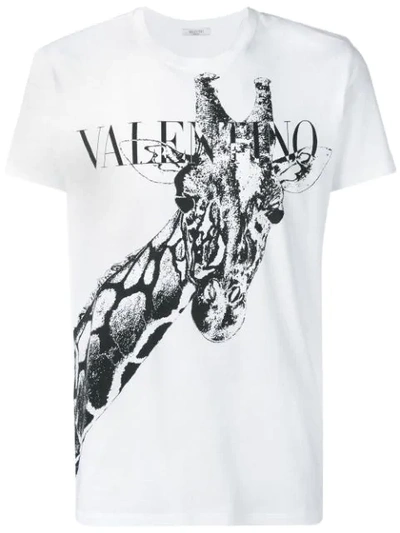 Valentino White Cotton Printed T-shirt