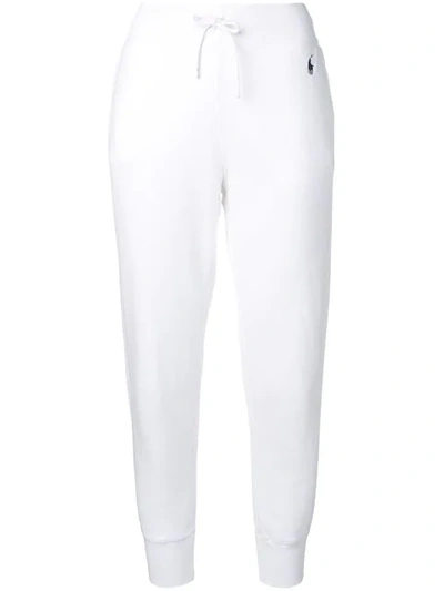 Polo Ralph Lauren Logo Embroidered Track Pants In White