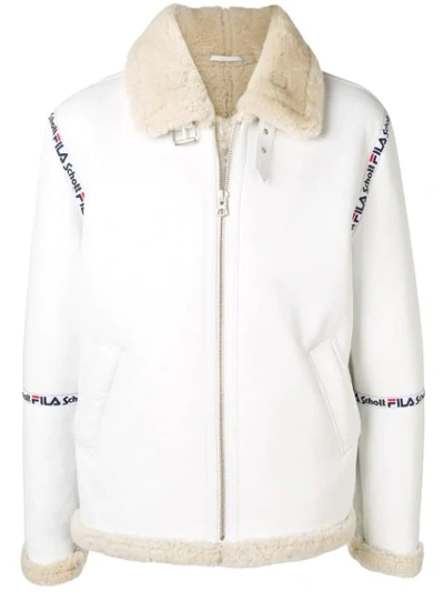 Fila Schott Nyc Melvin Sherpa Jacket In White