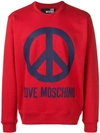 Love Moschino Peace Sign Sweatshirt In Red