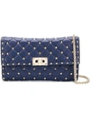 Valentino Garavani Rockstud Spike Shoulder Bag In Blue