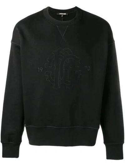 Roberto Cavalli Embroidered Logo Sweatshirt In Black