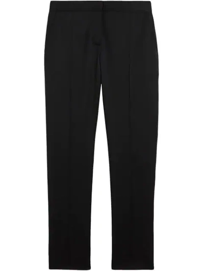 Burberry Straight Fit Wool Tailored Trousers In Black