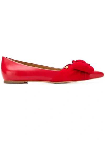 Tory Burch Flat Ballerina Shoes In Red