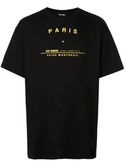 Raf Simons Paris Short-sleeve T-shirt In 00099 Black