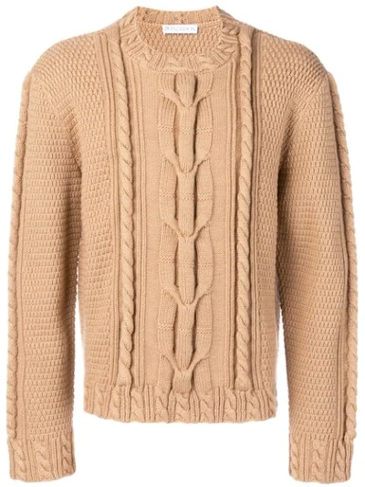Jw Anderson Cable Knit Jumper In Neutrals