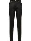 Gucci Slim Leather Trousers In Black