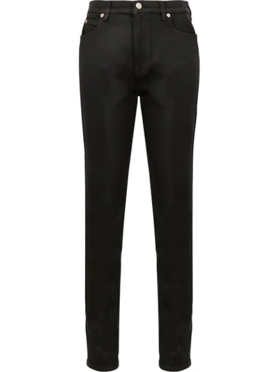 Gucci Slim Leather Trousers In Black