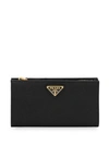 Prada Saffiano Leather Flap Wallet In Black