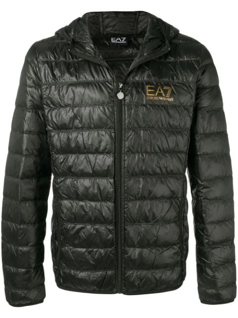 emporio armani black down padded jacket