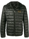 Ea7 Logo Print Padded Jacket In Black