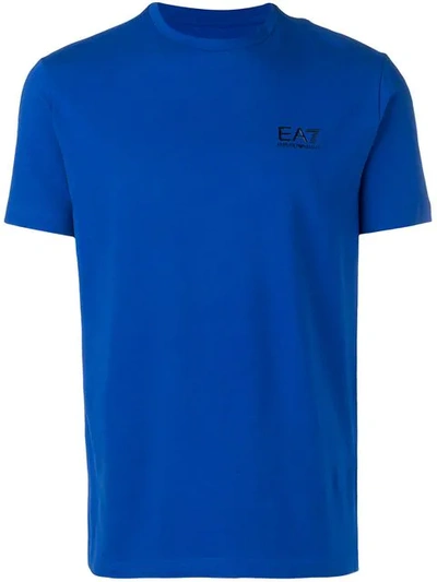 Ea7 Logo Print T In Blue