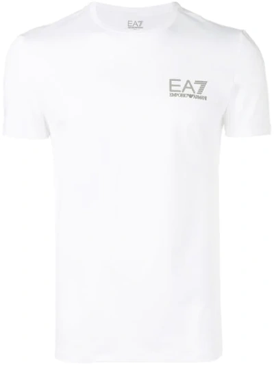 Ea7 Logo Print T-shirt In White
