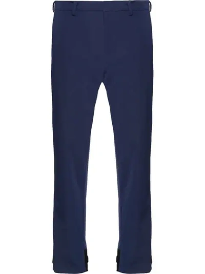 Prada Light Stretch Technical Fabric Trousers In Blue