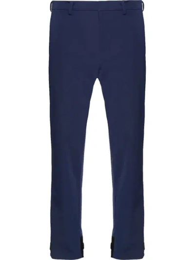 Prada Light Stretch Technical Fabric Trousers In F0216 Baltic Blue