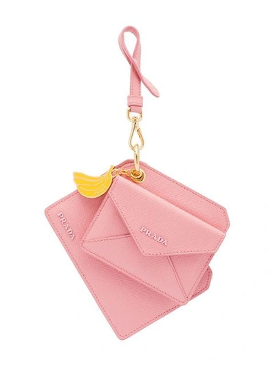 Prada Keychain Trick With Bananas Charm In Pink