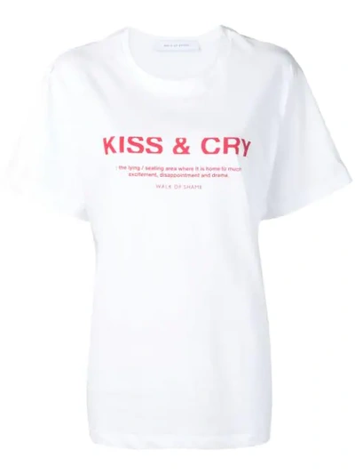 Walk Of Shame 'kiss & Cry' T-shirt In White