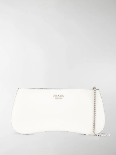 Prada Sidonie Leather Shoulder Bag In White