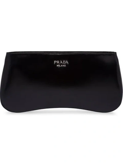 Prada Sidonie Leather Shoulder Bag In Black