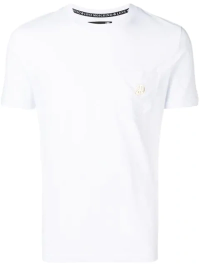 Love Moschino Peace Plaque T-shirt In White