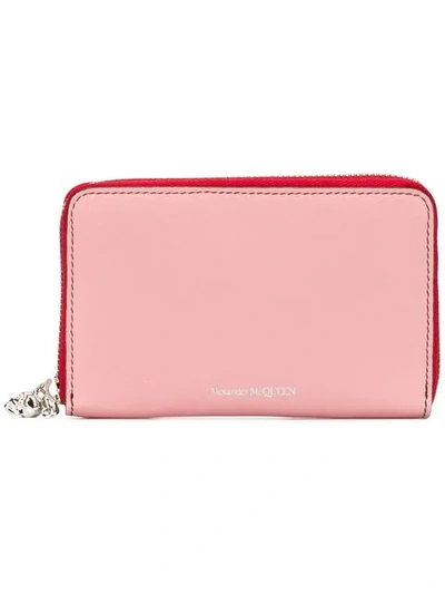 Alexander Mcqueen Small Zip Wallet In Pink