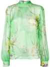 Blumarine Floral Print Blouse In Green