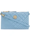 Versace Quilted Medusa Clutch Bag In Blue