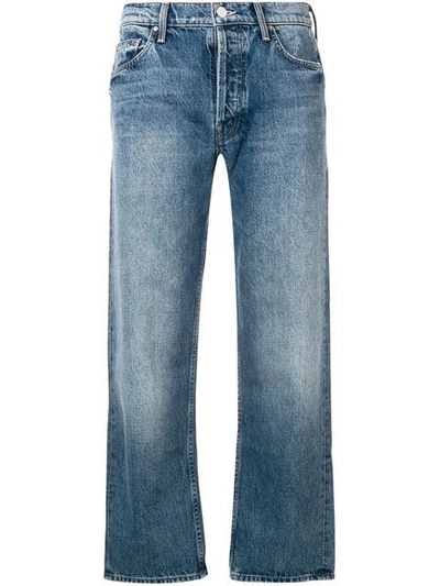 Mother Thrasher Cropped Jeans In Blue