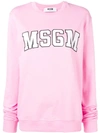 Msgm Basic Logo Sweatshirt In Pink