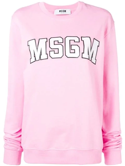 Msgm Basic Logo Sweatshirt In Pink