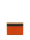 Marni Colour Block Card Holder In Orange