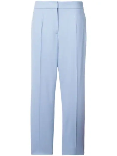 Oscar De La Renta High-rise Tailored Trousers In Blue