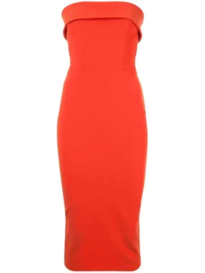 Alex Perry Audra Strapless Crêpe Dress In Red