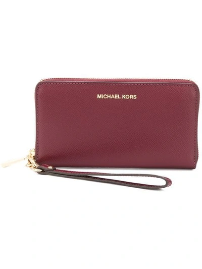 Michael Michael Kors Jet Set Travel Continental Purse In Red