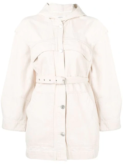 Isabel Marant Étoile Belted Parka Coat In Neutrals