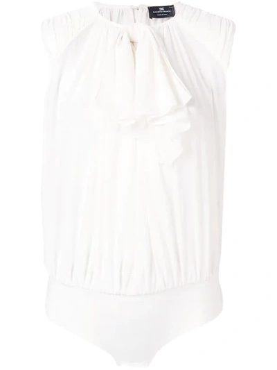 Elisabetta Franchi Frill-trim Sleeveless Top In White
