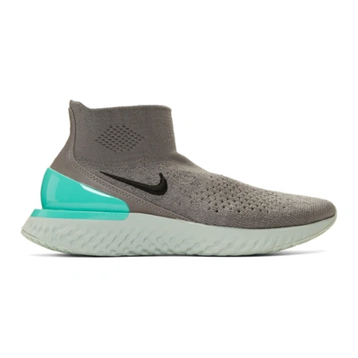 Nike Rise React Flyknit Sock Sneaker In 002gnsmkblk