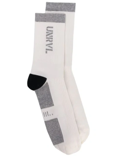 Ben Taverniti Unravel Project Logo Knit Socks In White