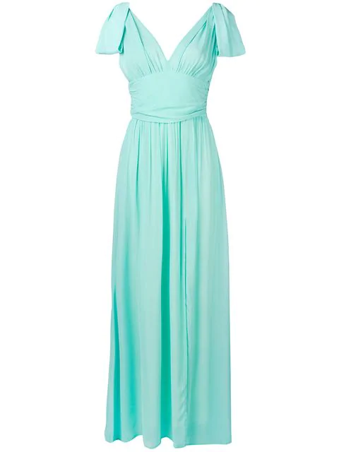 Pinko V-back Dress In E33 Green | ModeSens