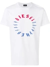 Diesel Circular Logo T-shirt In White