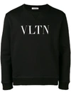 Valentino Vltn Print Sweatshirt - Black