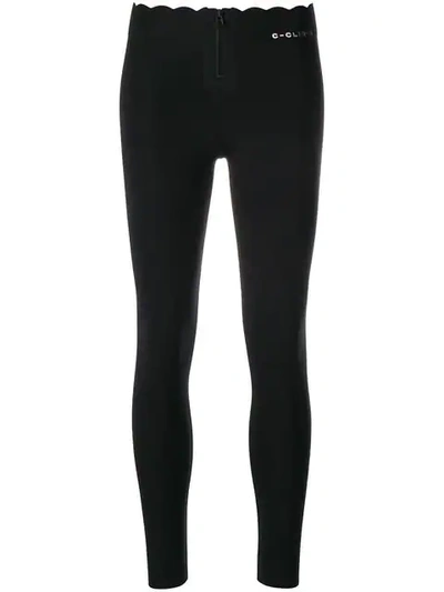 Pinko Scallop Waist Leggings In Black