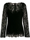 Dolce & Gabbana Cordonetto-lace Long-sleeve T-shirt In Black