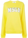 Msgm Logo-print Sweatshirt In Yellow