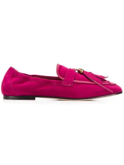 Tod's Feather Loafers In Pink