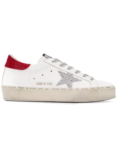 Golden Goose Hi Star Swarovski-embellished Low Top Sneakers In White